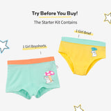 Girl Brief and Boyshort Starter Kit (8-12 Years) - Autumn Charm & Mushroom Magic