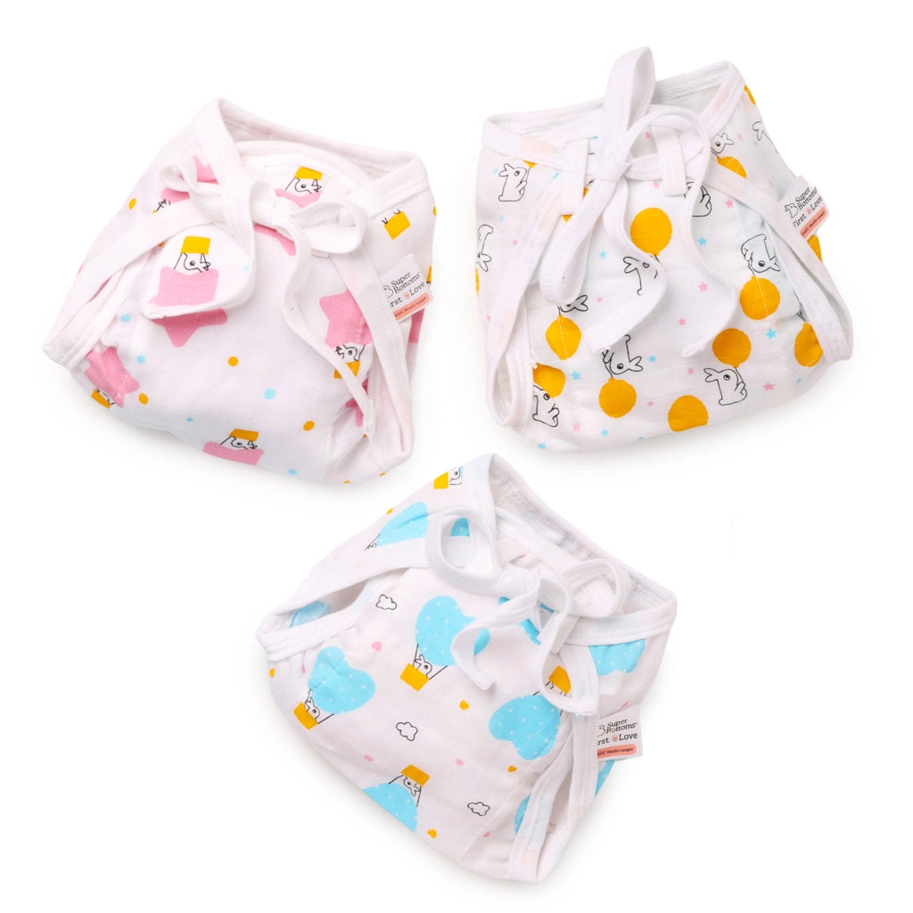 Pack of 3 Basic Muslin Langot with Dirt Issue (No Print Choice)