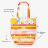 Multipurpose Canvas Tote + All In One Pouch - Yellow