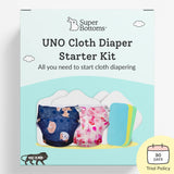 UNO Cloth Diaper Starter Kit with 2 Freesize UNO - Cherry Blossom - Good Cat-titude