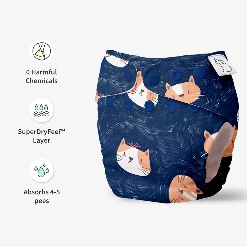Freesize UNO Cloth Diapers Good Cat titude SuperBottoms