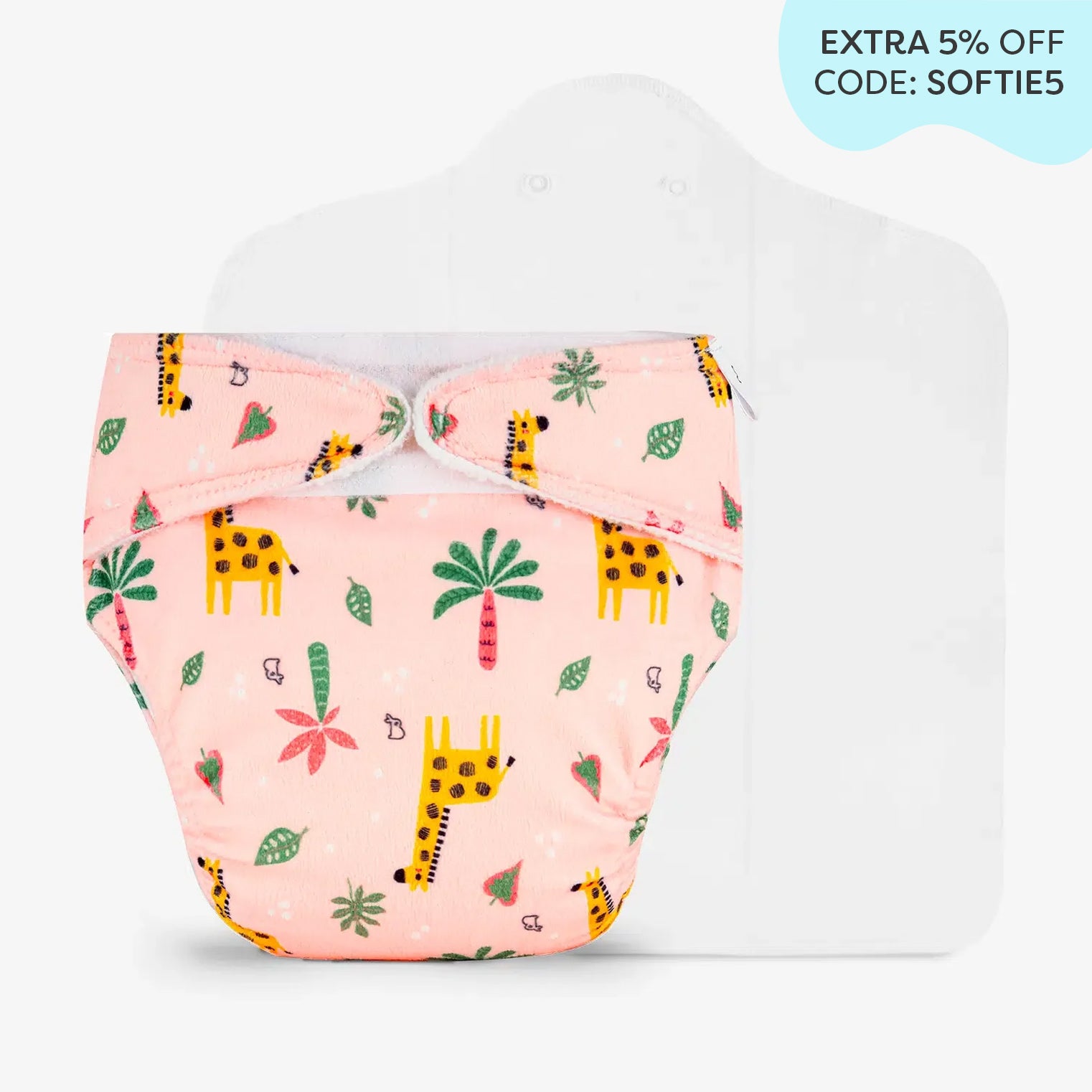 Freesize UNO SuperSoft Cloth Diaper with Booster (Velcro)