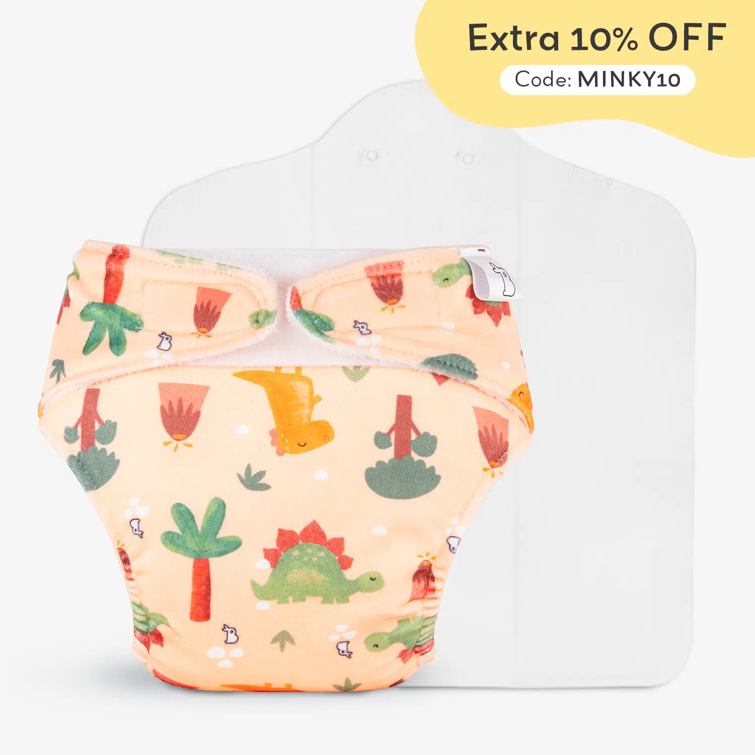 Rawr Time Freesize UNO SuperSoft Cloth Diaper with Velcro