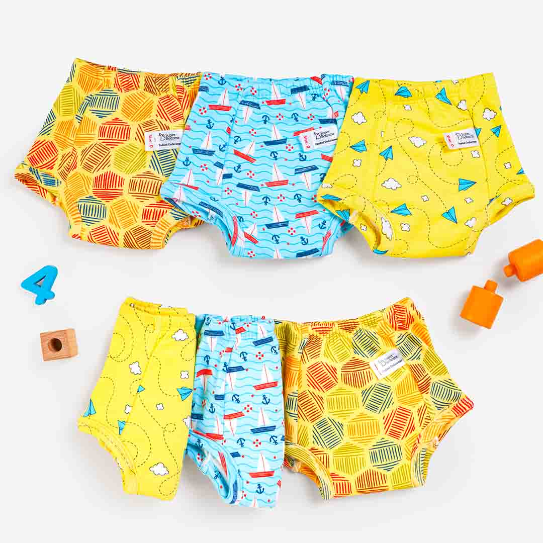 Pimfylm Cotton Training Pants Strong Absorbent Toddler Potty Training  Underwear for Baby Girl and Boy Grey 3-4 Years 