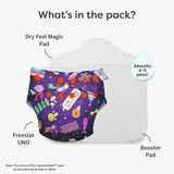 2 Freesize UNO Cloth Diaper + 2 Booster Pads