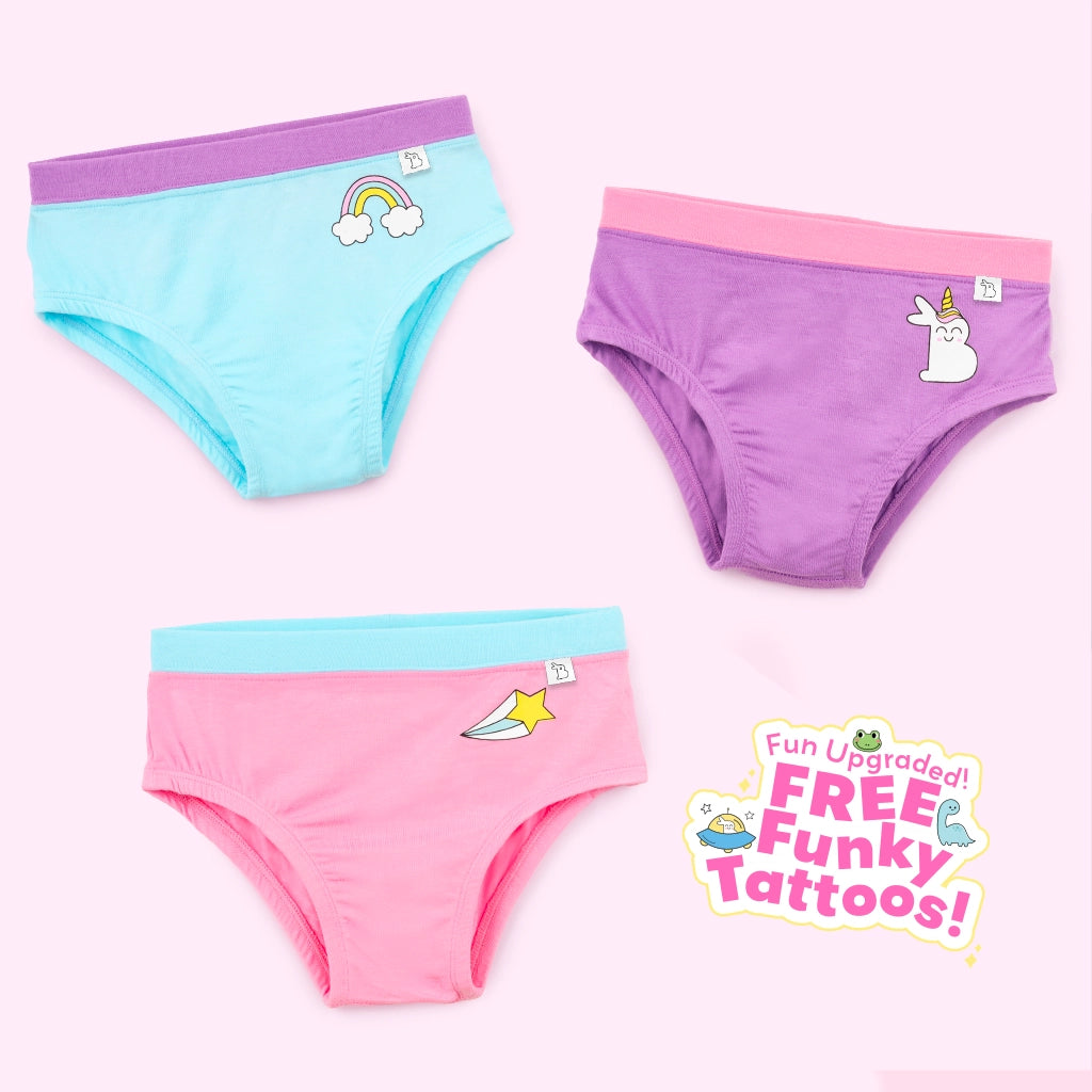 Girl Briefs-Uni-con-verse 3 Pack