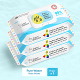 3 pack - 99% Pure Water Baby Wipes (72 pcs)