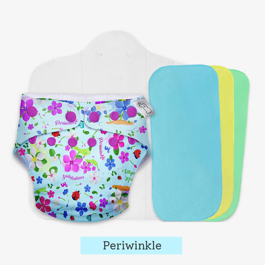 Easy Poop Clean Combo (UNO Cloth Diaper Magic Pad Sheet) Periwinkle SuperBottoms