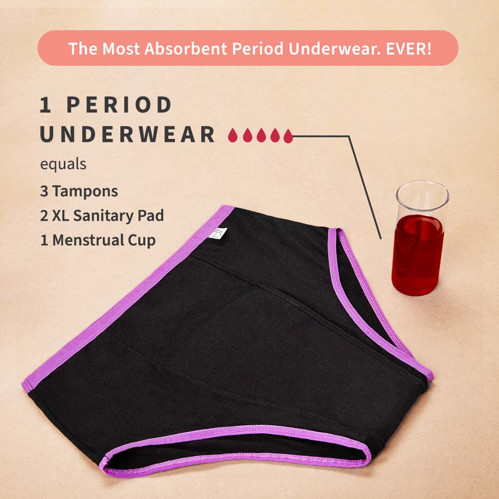 superbottoms Maxabsorb Period Underwear, Period Panty for Women,Full 8Hr  Guaranteed, Antibacterial&Anti-Stain, High Waist Full  Coverage