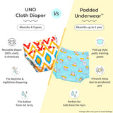 5 Freesize UNO Cloth Diaper + FREE Wipes - 40 Pack