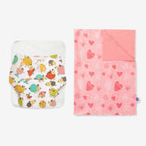 BASIC Cloth Diaper (Sheep) + Diaper Changing Mat - (S) (Peppy Pink)