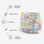 Newborn UNO Cloth Diaper (White Warli)