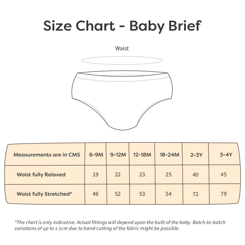 Basic Baby Brief Size Chart