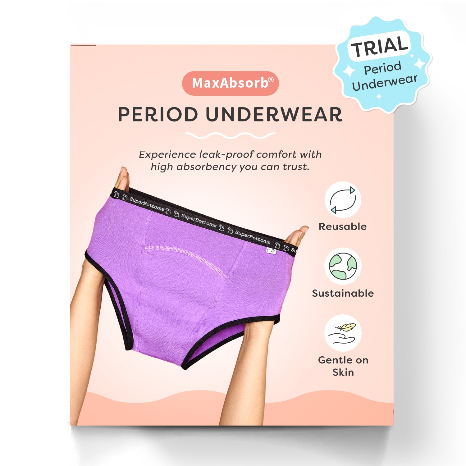 SuperBottoms MaxAbsorb Period Underwear Trial Kit