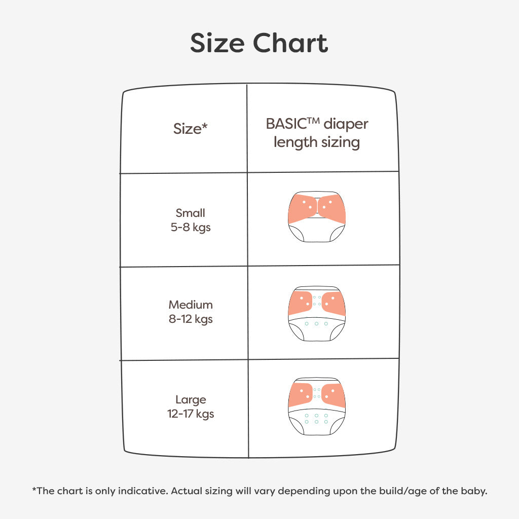Pack of 3 BASIC Diaper (Outer Shells Only) No Print Choice
