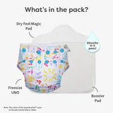 White Warli Freesize UNO Cloth Diaper