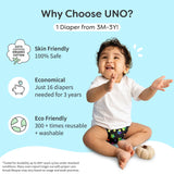 UNO Regular Cloth Diaper with only Dry Feel Pad (No Booster) - Baby Hearts