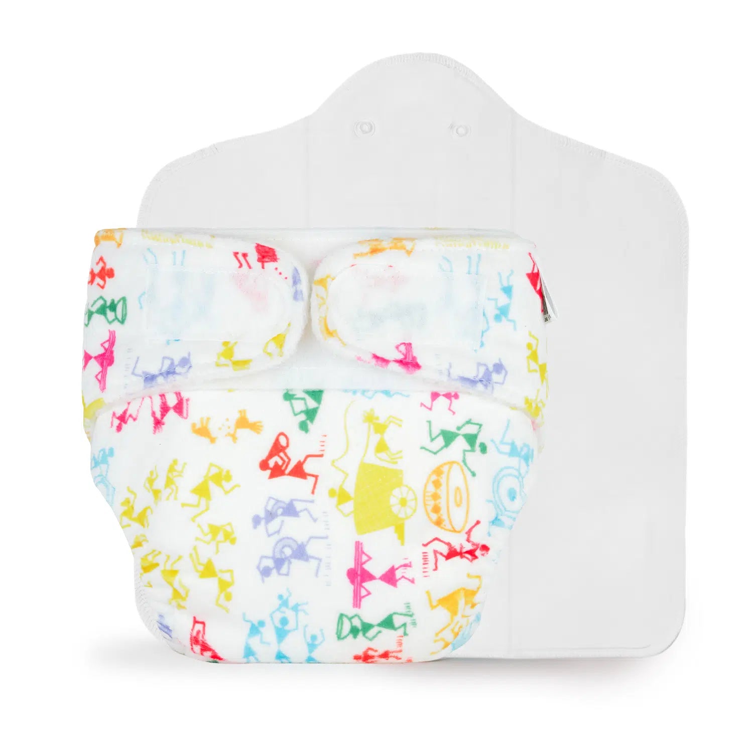 White Warli Newborn UNO Cloth Diaper