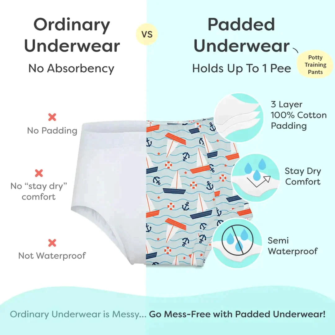 Superbottoms Padded Underwear - Pack Of 3- Potty Training Pants