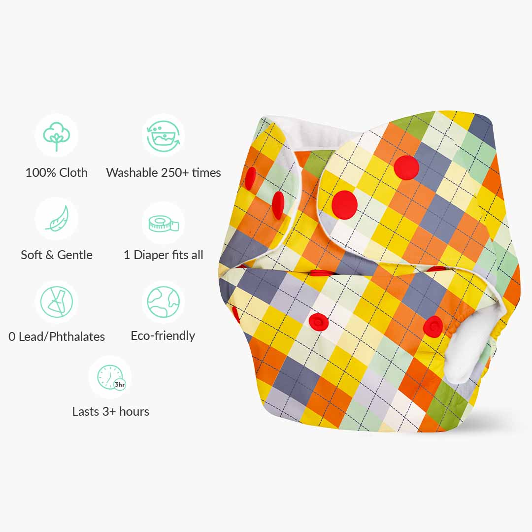 Dfca Basic BASIC Cloth Diaper Pack of 7 with UltraThin Pad