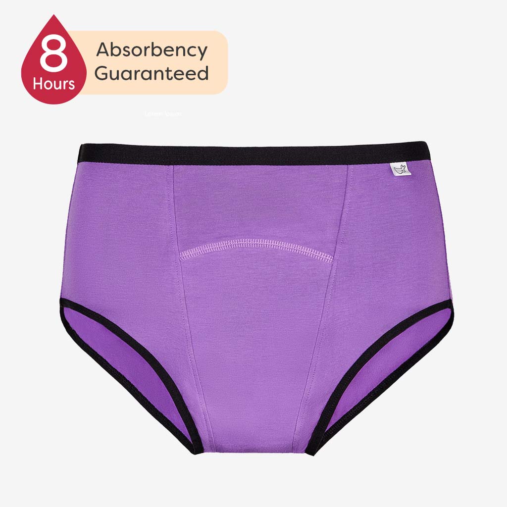 DORKASM Period Underwear for Women Heavy Flow Full Coverage Menstrual  Underwear for Women Plus Size Ladies Panties Light Purple XL