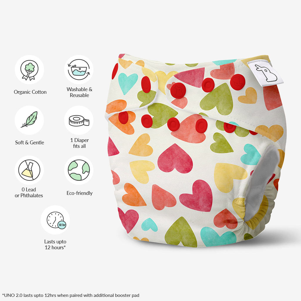 Reusable Freesize UNO Cloth Diaper Pack