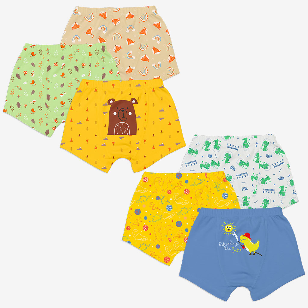 Young Boy Trunks 6 Pack