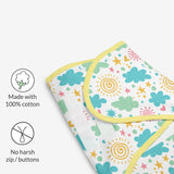 Dry Feel Swaddle Wrap (Ba Ba Sheep and Happy Clouds) and FREE XtraHydrating™ Wipes - 72 pack