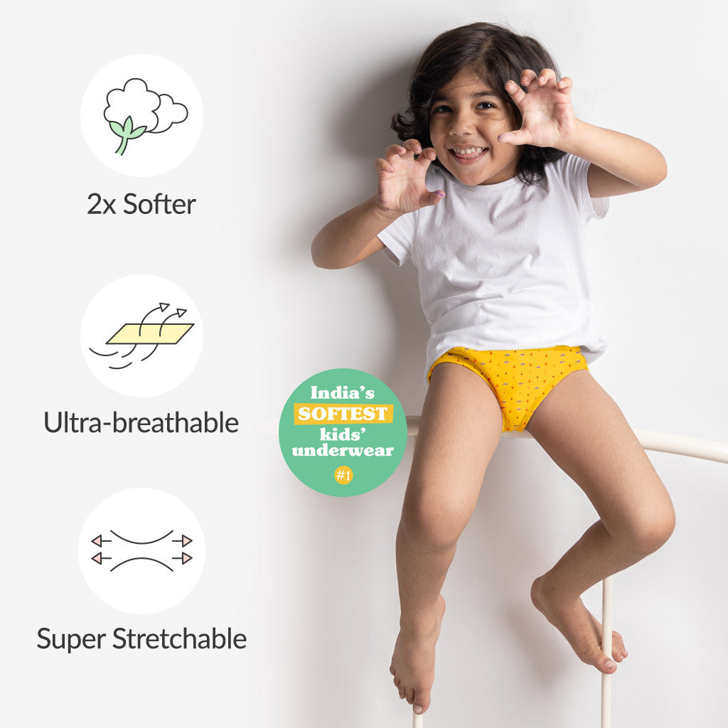 superbottoms Unisex-Child Cotton Briefs (Pack of 3) (SBSU-IW-3PACK