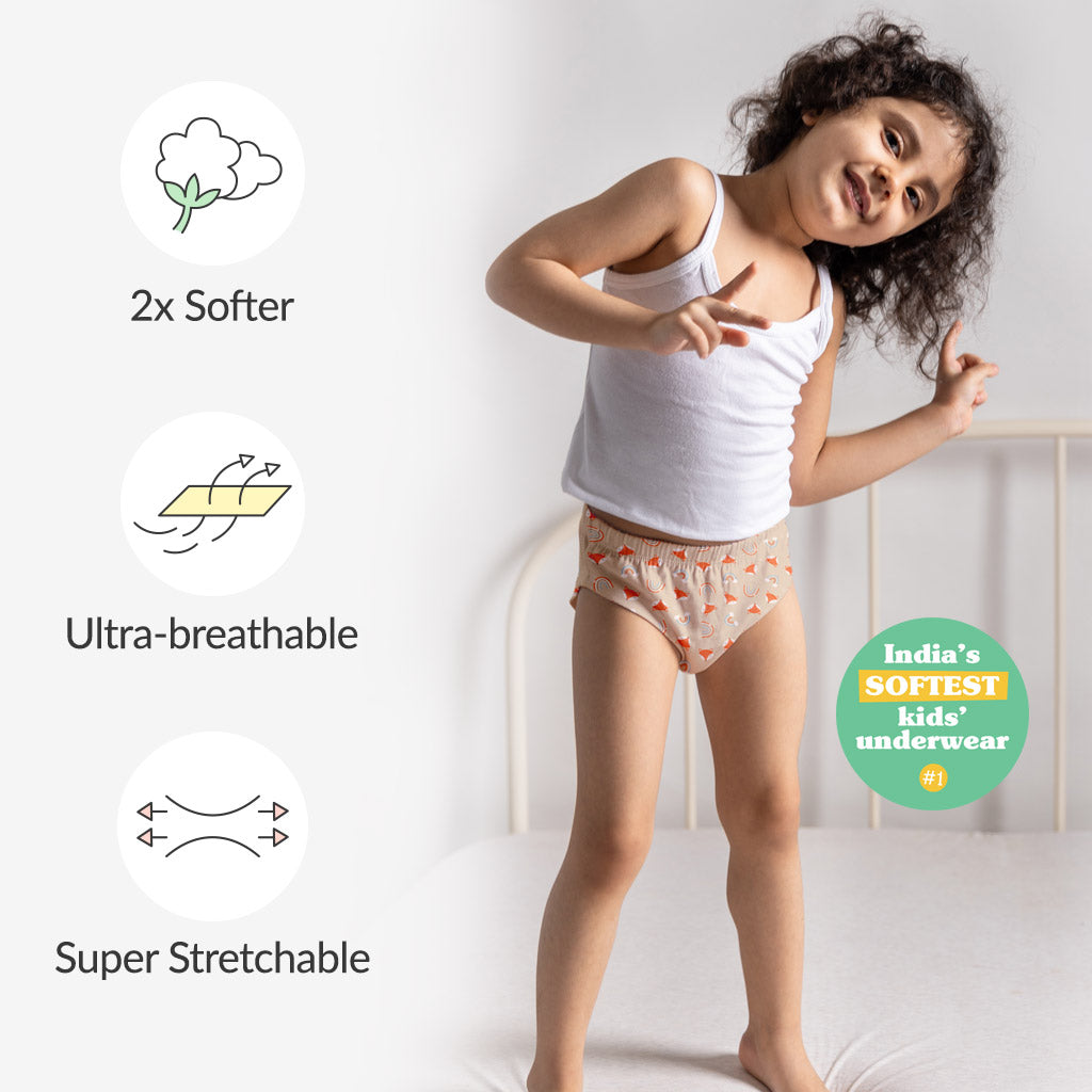 Child girl pantie Young Girl Briefs Pack of 3 (Woody Goody) by SuperBottoms