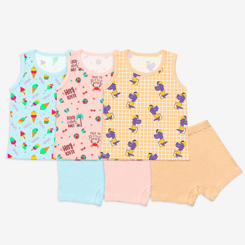 Top & Shorts Set - Pack of 3