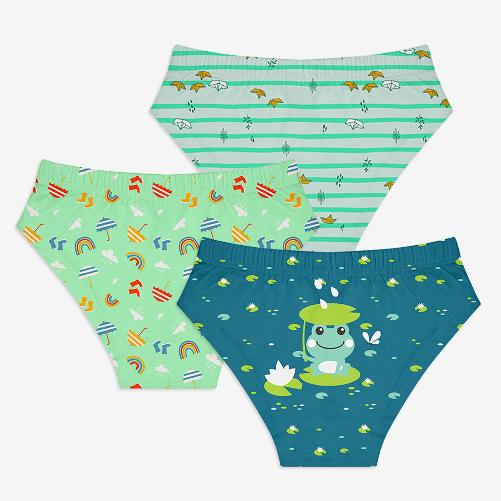 Young Girl Briefs Pack of 3 (Rainy Poppins) - SuperBottoms