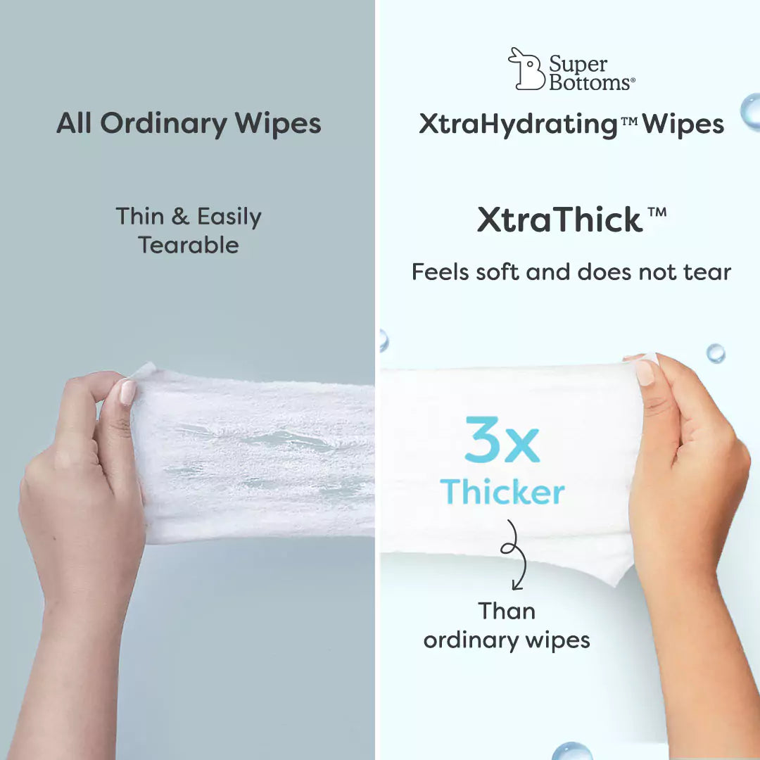 6 Easy clean Top Sheets + 40 Baby Wipes 3x thick