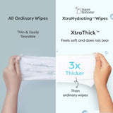 40 pcs - XtraHydrating Wipes, 3.5x moisture, 3x thick, Unscented